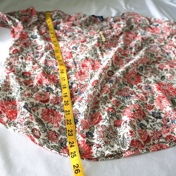100% Cotton - Pretty Loose Fitting Blouse - Size M petite - Chaps - Picture 5 of 9